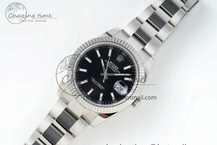 0128 Youthful DateJust 41 126334 NTF 1:1 Best Edition 904L Steel Black Stick Dial on Oyster Bracelet VR 2286